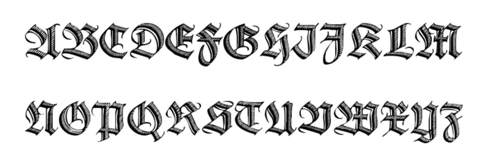 Deutsche Zierschrift (test) is a German blackletter fraktur font.
