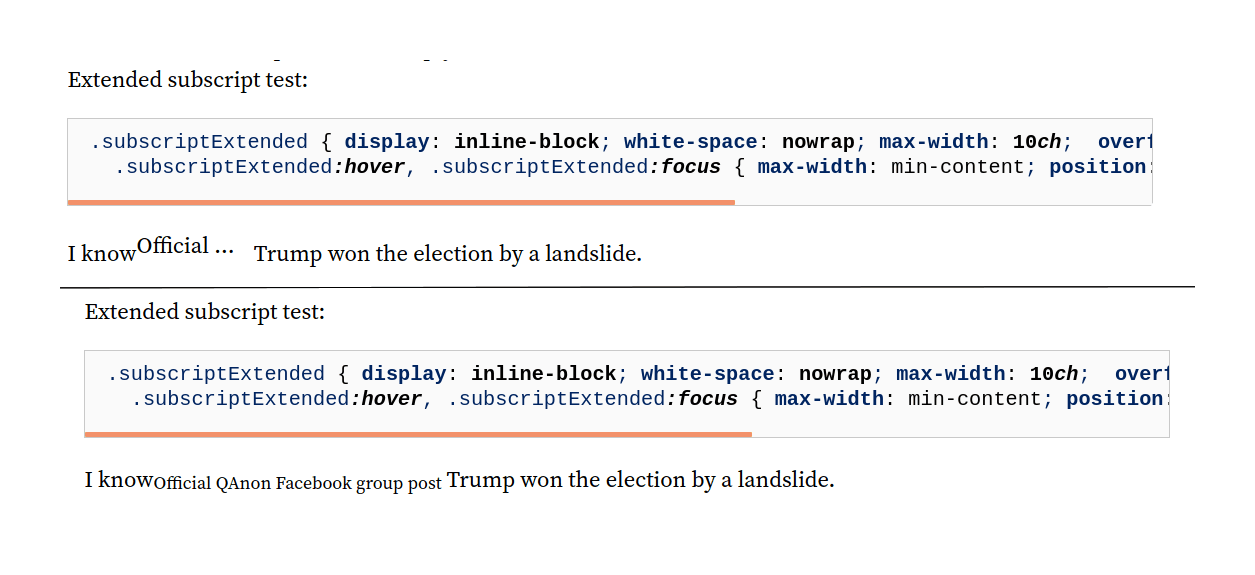 CSS prototype of expanding subscripts for long evidentials.